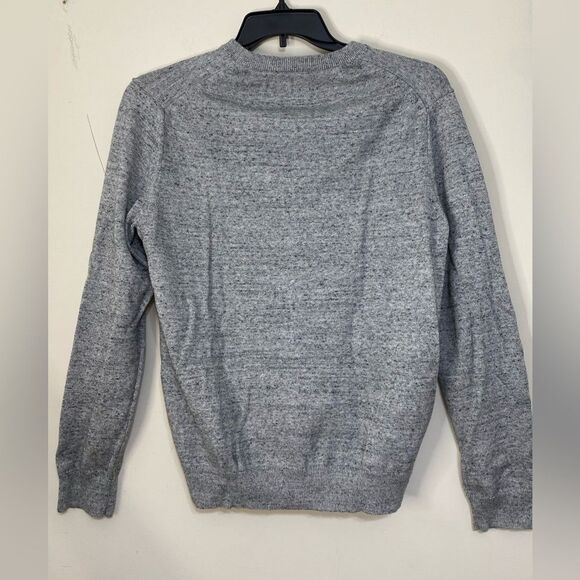 Express V-Neck Sweater Pullover Embroidered Logo Gray Cotton men’s  Size L - Picture 7 of 15